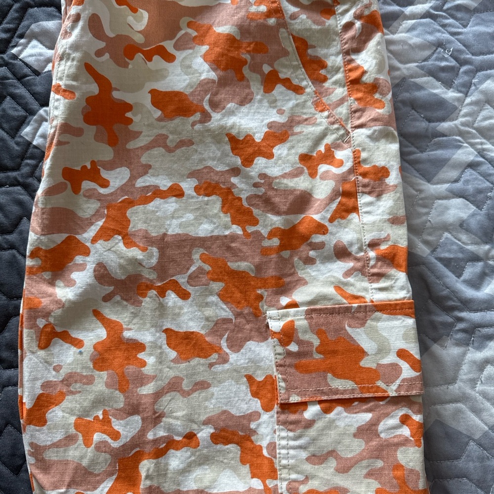 Men's Orange Camouflage Cargo Pants